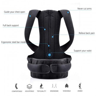 Posture Corrector Back Brace Adjustable Straightener for Neck and Upper Back Pain Relief Price in Pakistan | LAPTAB