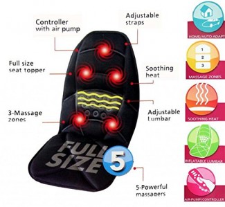 Full Seat Topper Massage Mat with Soothing Heat for Back, Neck, and Shoulders, Home and Car Use Price in Pakistan | LAPTAB