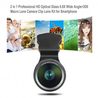 HD Optical Glass Camera Clip Kit with 0.6X Wide Angle and 20X Macro Lens Price in Pakistan | LAPTAB
