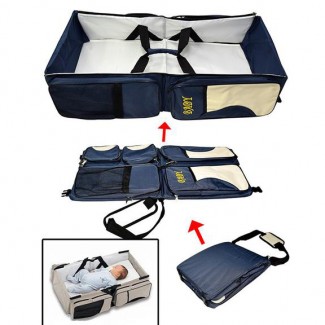 Foldable Baby Travel Bed Bag with Diaper Changer, Waterproof, 6 Storage Pockets Price in Pakistan | LAPTAB