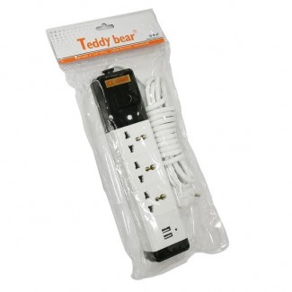 3 Socket Power Extension with 2 USB Ports, 2.5m Cable, Individual Switch, White Price in Pakistan | LAPTAB