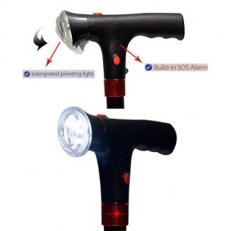 Adjustable Walking Stick with Alarm, 3 LED Lights, Foldable with Carry Bag Price in Pakistan | LAPTAB