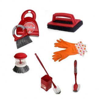 LIAO Kitchen and Bath Cleaning Set with Brushes, Dustpan, Gloves, and Caddy Price in Pakistan | LAPTAB