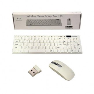 2.4GHz Wireless Keyboard and Mouse Kit - White