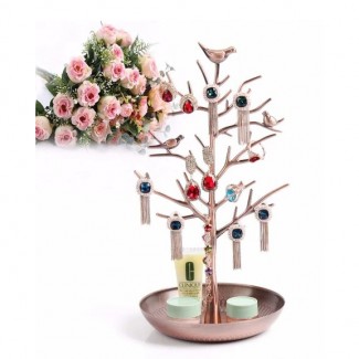 Antique Bronze Birds Jewelry Stand