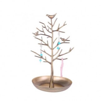 Antique Bronze Birds Jewelry Stand with Tree Branch Hooks for Organizing Earrings, Rings, and Necklaces Price in Pakistan | LAPTAB