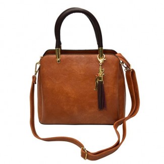 Luxury PU Leather Women's Shoulder Handbag, Spacious Light Brown Design Price in Pakistan | LAPTAB