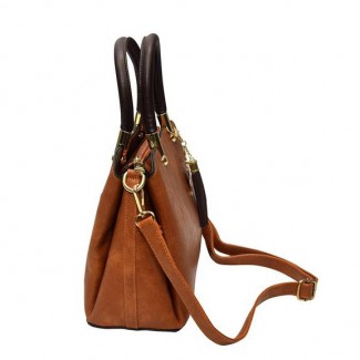 Luxury PU Leather Women's Shoulder Handbag, Spacious Light Brown Design Price in Pakistan | LAPTAB