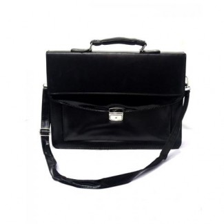Leatherette Laptop Bag Black with Padded Compartment, Front Pocket, and Adjustable Straps Price in Pakistan | LAPTAB
