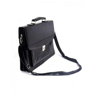 Leatherette Laptop Bag Black with Padded Compartment, Front Pocket, and Adjustable Straps Price in Pakistan | LAPTAB