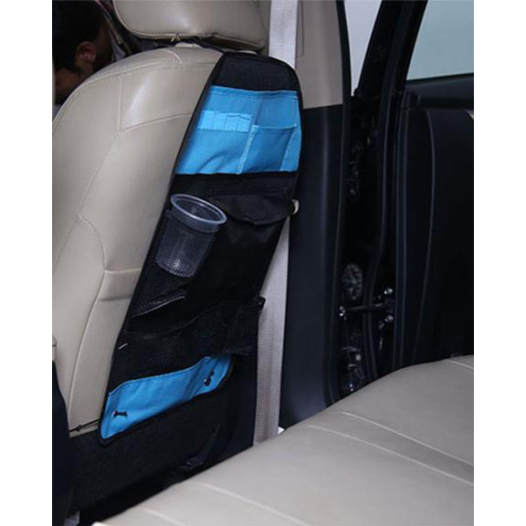 Car Back Seat Multi Pockets Organizer in Blue Black, Foldable with Large Storage Price in Pakistan | LAPTAB
