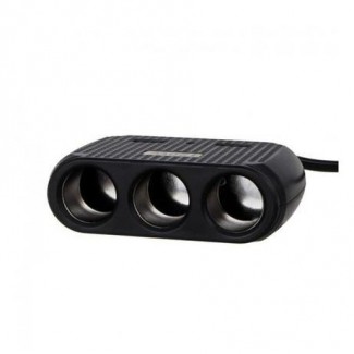 Universal In Car USB Charger with Three Power Sockets, Black Plastic Price in Pakistan | LAPTAB