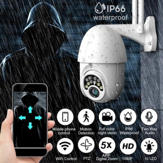 WIFI Outdoor HD 1080P Waterproof PTZ IP Security Camera with Two-Way Audio and Night Vision Price in Pakistan | LAPTAB