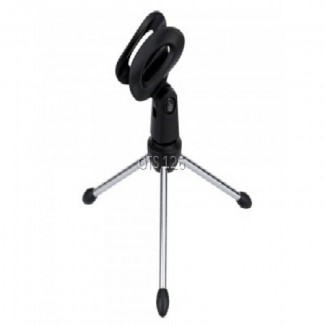 F1 Metal Tripod Desktop Desk Mic Microphone Clip Holder