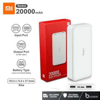 MI Redmi Power Bank 10000mAh with Dual USB-A Output and Dual Input Ports Price in Pakistan | LAPTAB