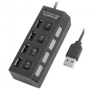 USB Hub 4 Port 2.0 with Button, Plug and Play, Compatible with USB Devices Price in Pakistan | LAPTAB