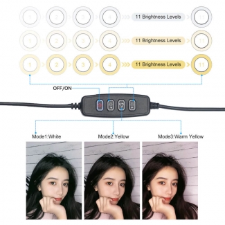 26cm LED Ring Light with 10 Brightness Levels, USB Power, Adjustable Tripod & Phone Holder Price in Pakistan | LAPTAB