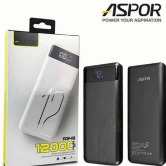 ASPOR A349 12000mAh Power Bank with 2 USB Ports and Real Capacity Price in Pakistan | LAPTAB