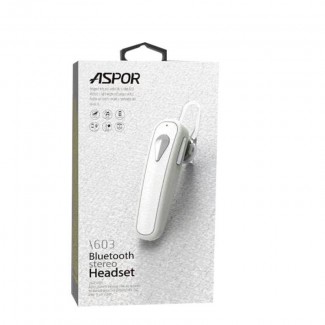 Aspor A603 Bluetooth Hands-Free Earpiece with Lightweight Design and Call/Music Control Price in Pakistan | LAPTAB