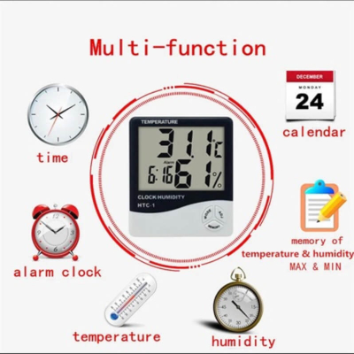 Digital Thermometer Hygrometer with LCD Clock, Indoor/Outdoor Temp, Humidity, Alarm Price in Pakistan | LAPTAB