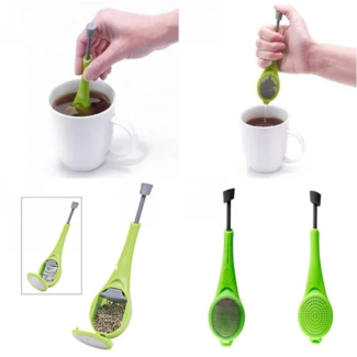 Tea Filter Reusable Silicone Coffee and Teapot Infuser with Built-in Plunger and Mesh Cover