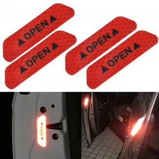4PCS Super Car Door Open Sticker Reflective 