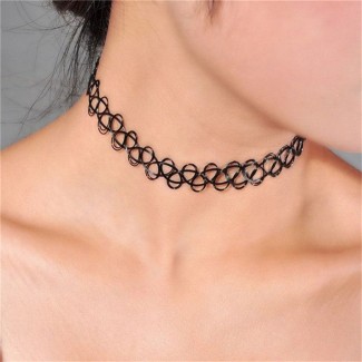 Pack of 10 New Gothic Tattoo Leather Choker Necklaces for Women with Hollow Out Black Lace Design Price in Pakistan | LAPTAB