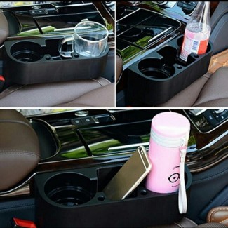 Portable Multifunction Car Cup Holder with Phone Storage and Durable Plastic Design