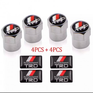 Valve Stem Cap Cover Set of 4 with TRD Racing Logo, Corrosion Resistant
