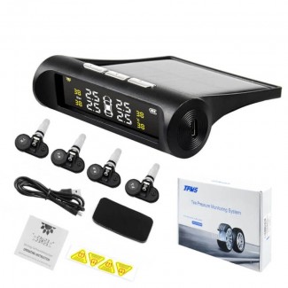 Tire Pressure Monitor System with Temperature Gauge, Solar Powered, Wireless Sensors Price in Pakistan | LAPTAB