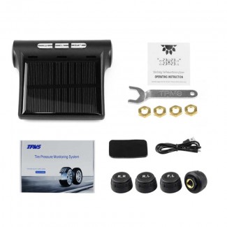 Tire Pressure Monitor System with Temperature Gauge, Solar Powered, Wireless Sensors Price in Pakistan | LAPTAB