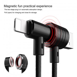 Baseus 2 in 1 Magnetic Micro USB Cable with T-Type Double Elbow for Android and iOS Price in Pakistan | LAPTAB