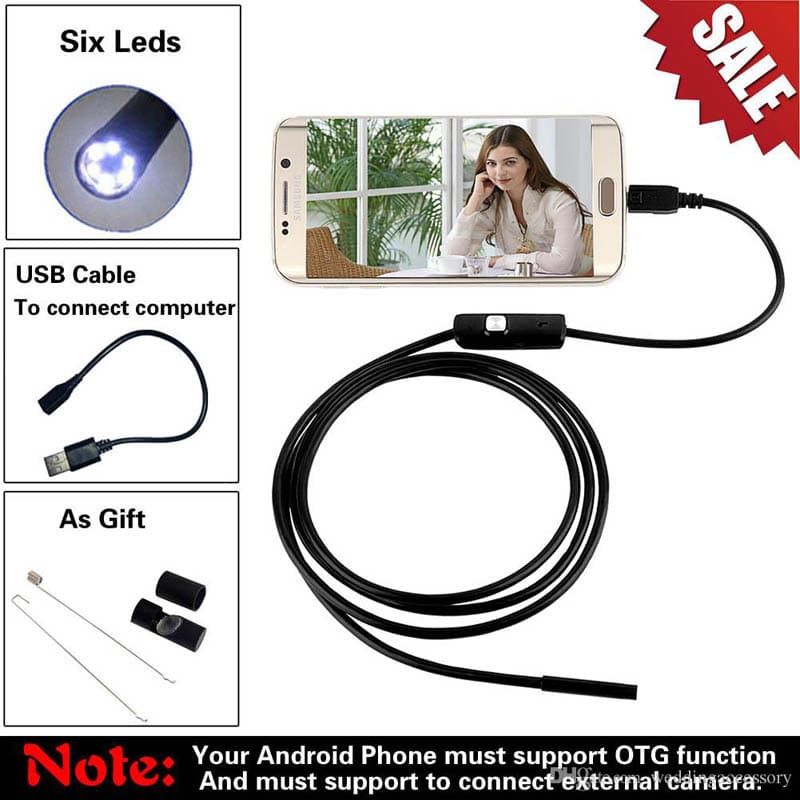 11.5 Feet Waterproof Endoscope Camera with 6 LED Lights for Android and PC Price in Pakistan | LAPTAB