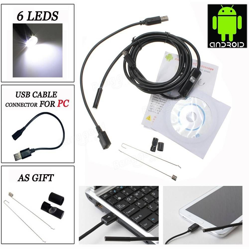 11.5 Feet Waterproof Endoscope Camera with 6 LED Lights for Android and PC Price in Pakistan | LAPTAB