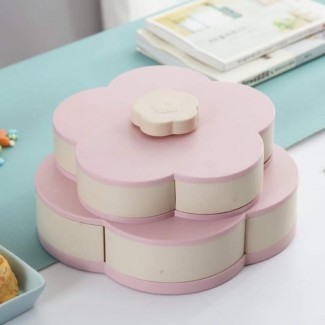 Stylish Flower-Shaped Dry Fruit and Nimko Storage Box with 2 Layers, 10 Compartments Price in Pakistan | LAPTAB