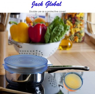 6 Pieces Silicone Stretch Lids Set, Dishwasher Safe, 6 Sizes for Bowls and Glasses Price in Pakistan | LAPTAB