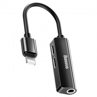 Baseus L51 3-in-1 iP Male to Dual iP & 3.5mm Female Adapter for Apple Devices Price in Pakistan | LAPTAB