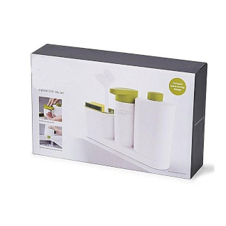Set of 3 Sink Tidy Sey Plus with Soap Pump and Multipurpose Storage for Brushes and Sponges Price in Pakistan | LAPTAB