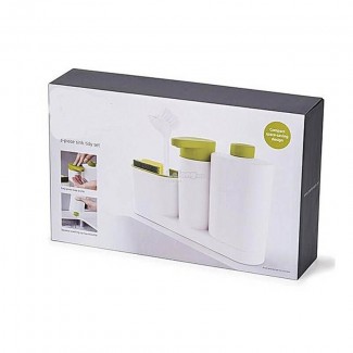 Set of 3 Sink Tidy Sey Plus with Soap Pump and Multipurpose Storage for Brushes and Sponges Price in Pakistan | LAPTAB