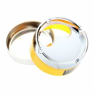 Ashtray Advanced Closed Stainless Steel Cylinder Design with Push Lid for Easy Use Price in Pakistan | LAPTAB