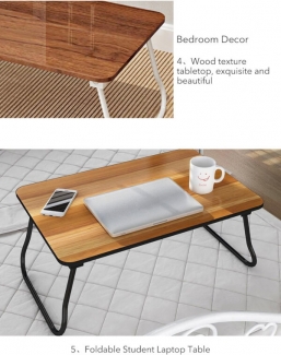 Bamboo Wooden Foldable Table Tray with Raised Edges, Portable and Adjustable for Laptop, Food Serving, and Study Price in Pakistan | LAPTAB