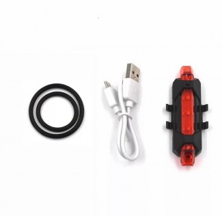 Portable USB Rechargeable Red Bicycle Tail Light with Waterproof Design and 5-Hour LED Safety Lamp Price in Pakistan | LAPTAB