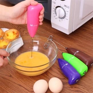 Pack of 2 Handheld Mini Coffee and Egg Beaters with Stainless Steel Spring and ABS Plastic Body