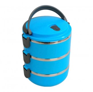 3 Layers Stainless Steel Food Container with Leak-Proof Seal and Carry Handle Price in Pakistan | LAPTAB