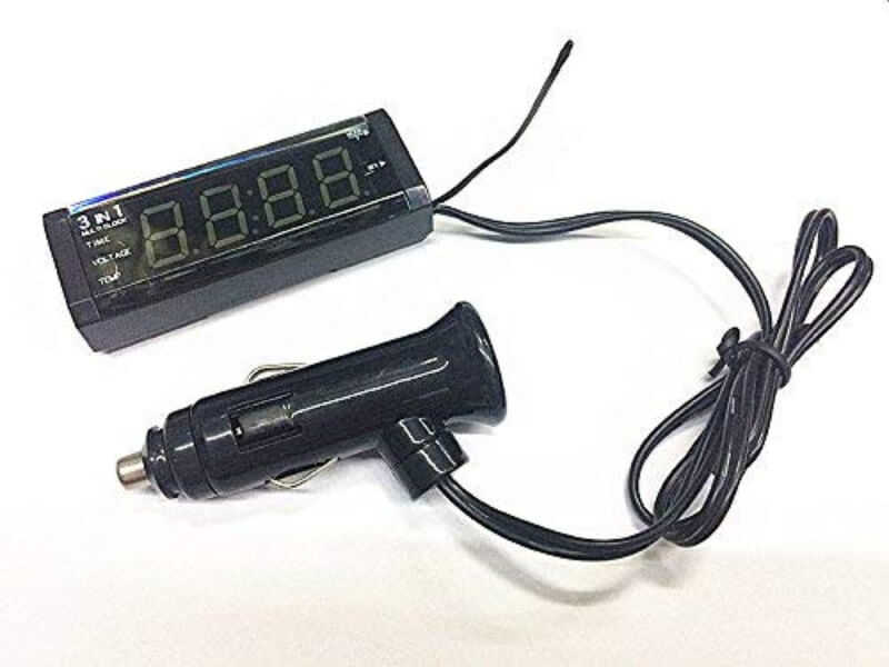 3 in 1 Car Digital Clock with Voltage, Amp, Temperature Display and USB Charging Price in Pakistan | LAPTAB