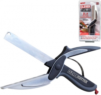 Clever Cutter 2-in-1 Knife and Cutting Board with Stainless Steel Blade and Safety Latch