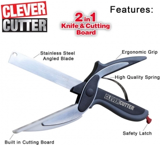 Clever Cutter 2-in-1 Knife and Cutting Board with Stainless Steel Blade and Safety Latch Price in Pakistan | LAPTAB