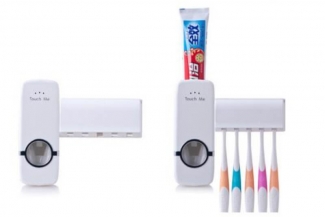 Toothpaste Dispenser with Holder for 5 Toothbrushes, Hands-Free, No Batteries Needed Price in Pakistan | LAPTAB