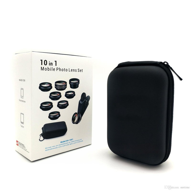 10 in 1 Mobile photo Fish Eye Wide Angle Camera Lenses Set