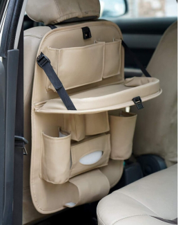 Car Seat Organiser with 8 Pockets, Foldable Tray Table, Tablet Holder, PU Leather Price in Pakistan | LAPTAB